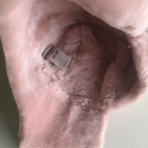 UGG KIDS LEATHER & REAL SHEARLING TRAPPER HAT AND MITTENS SET. SHEEPSKIN - Picture 11 of 16